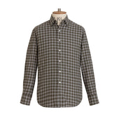 Ochre Check Brushed Cotton Shirt New