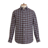 Burgundy Tartan Brushed Cotton Shirt New