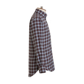 Burgundy Tartan Brushed Cotton Shirt New