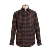 Ruby Chocolate Tartan Brushed Cotton Shirt New