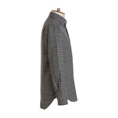 Navy Gingham Brushed Cotton Shirt New