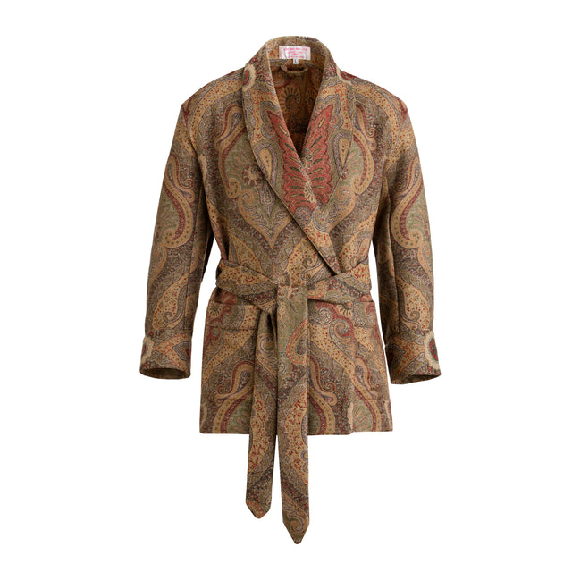 Antique Paisley Wool Smoking Jacket