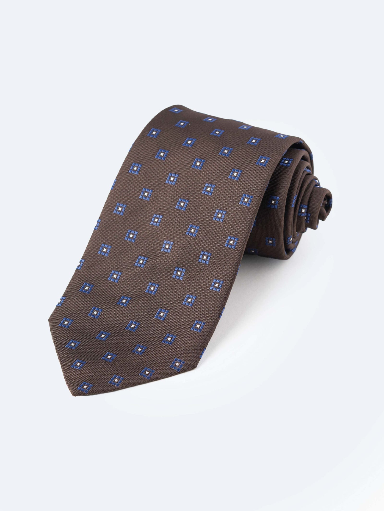 Ernest Cassel – Brown w/ Navy Tie