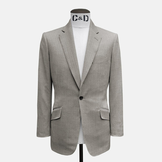 Single Breasted Notch Lapel Jacket in Brown Escorial Wool