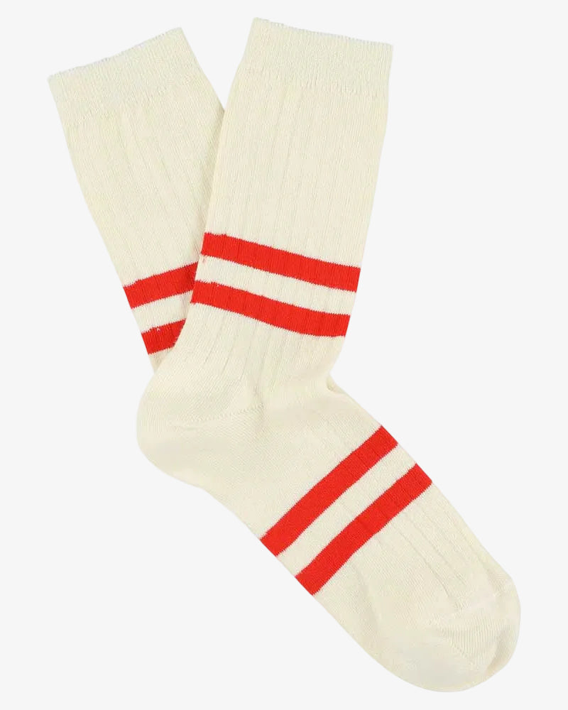Escuyer Stripes Socks Ecru/Orange