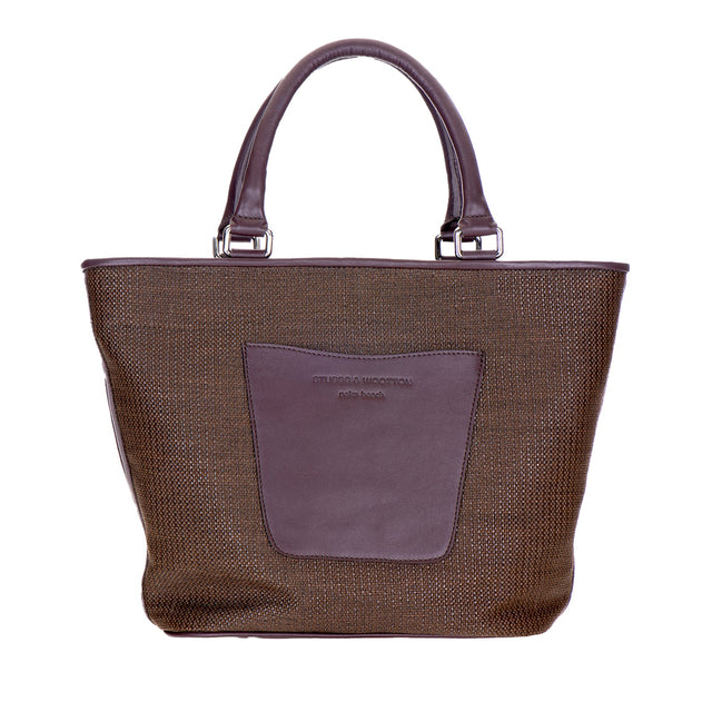 Espresso Raffia Midi Tote