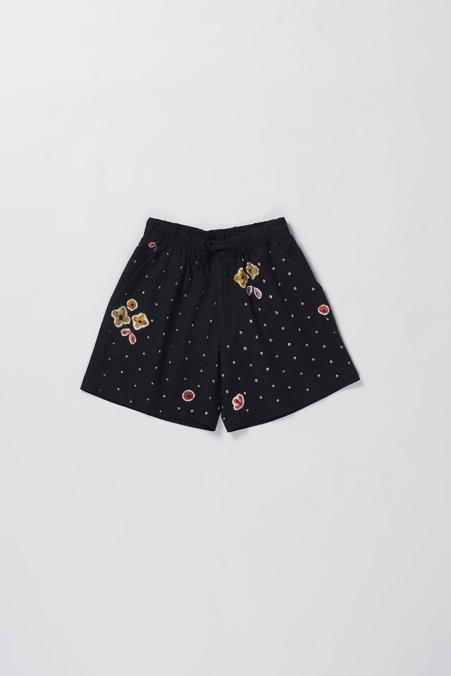 Shibori Shorts in Black