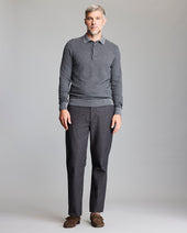 Long Sleeve Jacquard Sweater Polo