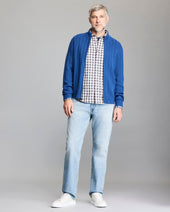 Merino Wool Rib Full Zip Cardigan