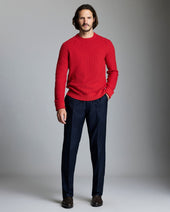 Wool Plaited Textured Crew
