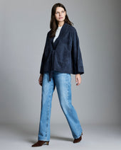 Patchwork Garment Dyed Suede Jacket