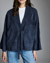 Patchwork Garment Dyed Suede Jacket