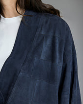 Patchwork Garment Dyed Suede Jacket
