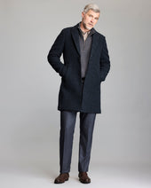 Virgin Wool Houndstooth Walking Car Coat
