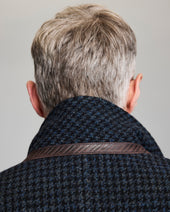 Virgin Wool Houndstooth Walking Car Coat