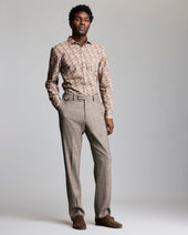 Wool Silk Flat Front Trouser