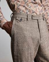 Wool Silk Flat Front Trouser
