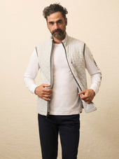 Epic Quilted Fleece Vest - Ivory Peak Heather