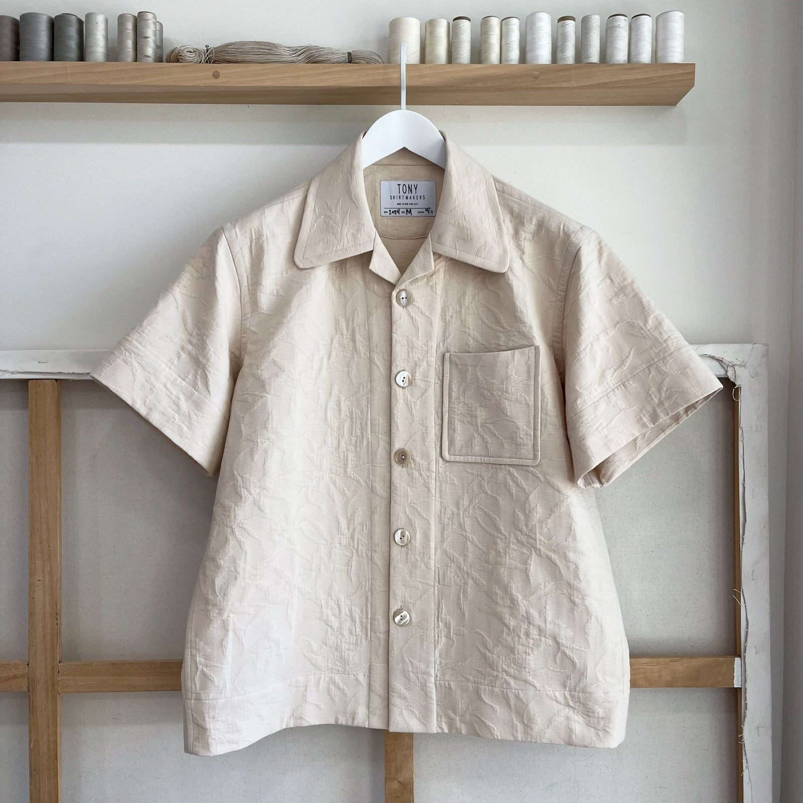 Floral Cotton Jacquard Camp Shirt