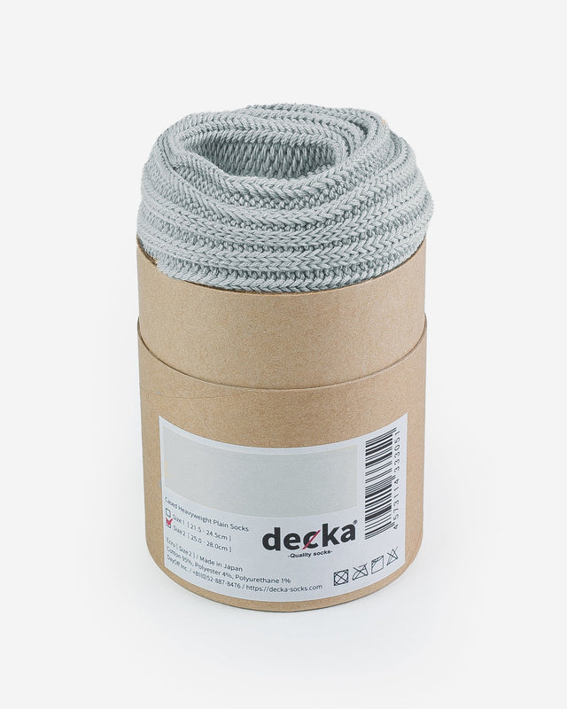 Decka Cased Heavyweight Plain Socks - Feather Gray