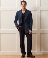Italian Double-Breasted Knit Pique Sport Coat
