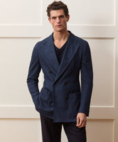 Italian Double-Breasted Knit Pique Sport Coat