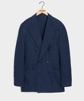 Italian Double-Breasted Knit Pique Sport Coat