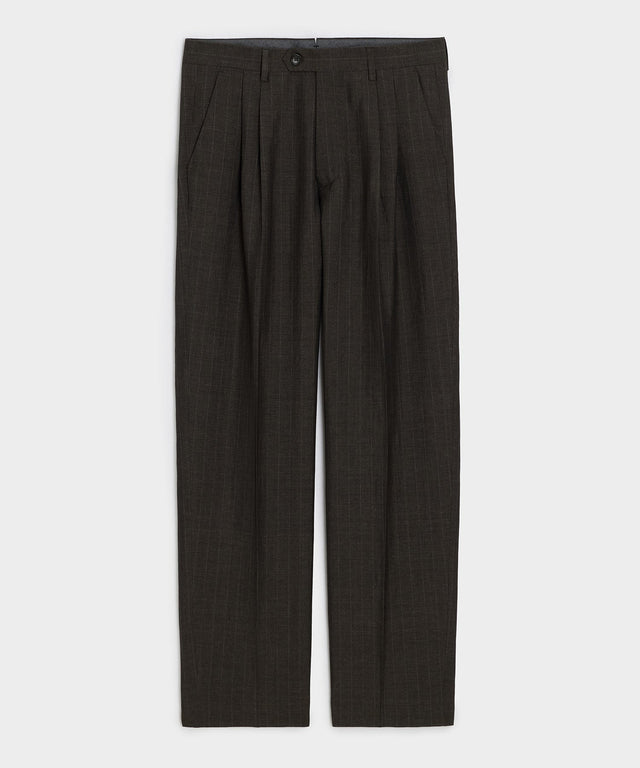 Italian Wool-Linen Pinstripe Wythe Trouser