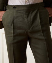 Italian Linen Mohair Side Tab Trouser