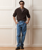Belted Denim Trouser