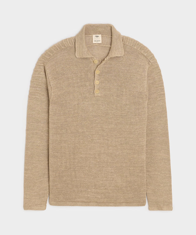 Inis Meáin Washed Linen Honda Sweater Polo