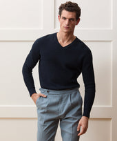 Inis Meáin Linen Marl V-Neck Sweater