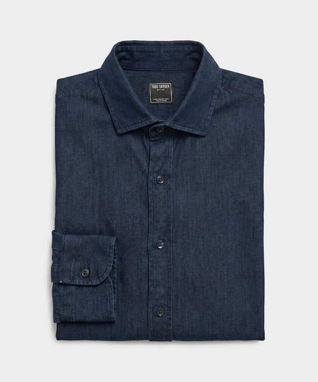 Chambray Spread Collar Dress Shirt