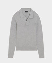 Ribbed Cotton-Cashmere Sweater Polo