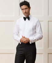 Italian Cotton Pique Bib Front Tuxedo Shirt