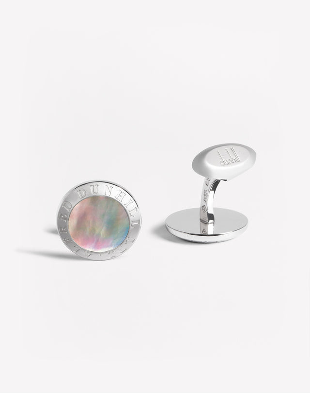 Mother Of Pearl Ad Coin Cufflinks