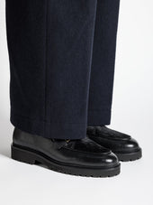 TOMMY LUG HAIRY CALF BLACK