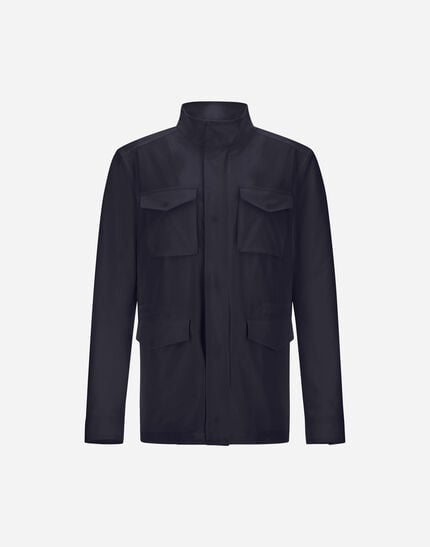 Field Jacket In Wrinkled Stretch Nylon