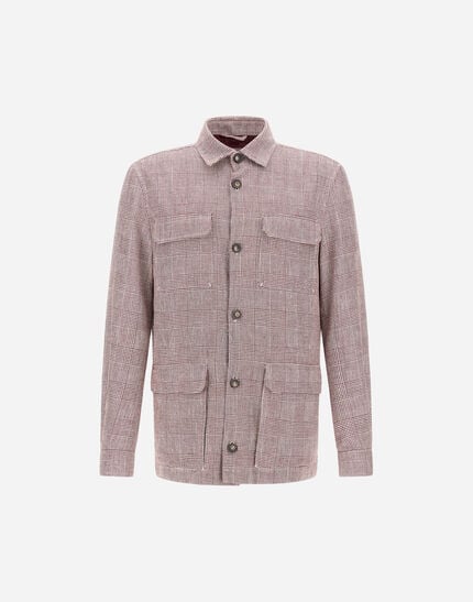 Field Jacket In Glen Check Linen