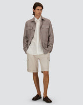 Field Jacket In Glen Check Linen