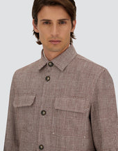Field Jacket In Glen Check Linen