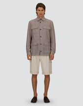 Field Jacket In Glen Check Linen