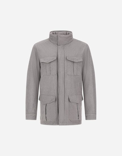 Resort Field Jacket In Melange Suede Effect