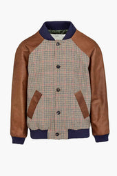 Filo Jacket in Wool Check and Leather