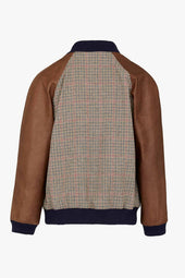 Filo Jacket In Wool Check And Leather