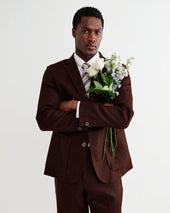 Fintry Merlot Linen Single Breasted Blazer