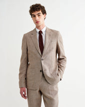 Fintry Natural And Stripe Linen Single Breasted Blazer