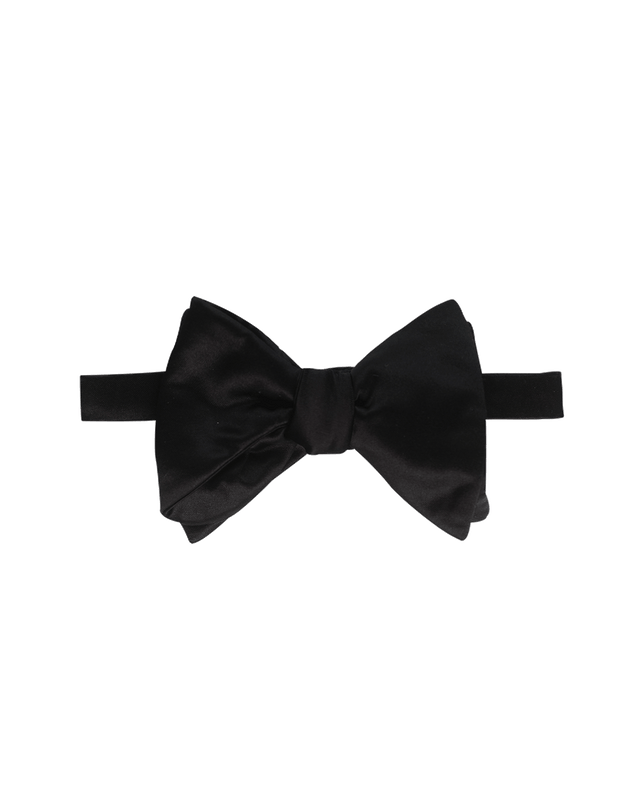 Large Bow Tie - Black Satin