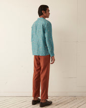 Floral Flocked Long Sleeve Shirt