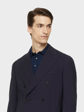Giacca Butterfly Doppiopetto In Lana Blu